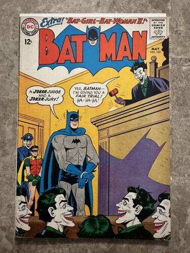 Batman #163 FN- 5.5 (DC Comics 1964) - Joker Cover, Batgirl departs