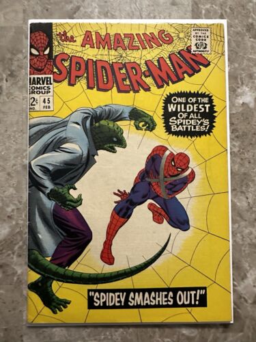 Amazing Spider-Man #45 FN+ 6.5 (1967 Marvel) - 3rd App Lizard, Beautiful Copy