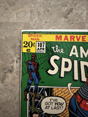 Amazing Spiderman #107 VF+ 8.5 (Marvel Comics 1972) - Beautiful copy