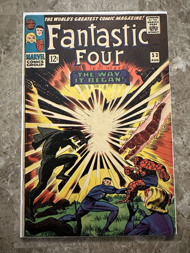 Fantastic Four #53 G- 1.8 (1966 Marvel Comics) - Detached cover, nice cover