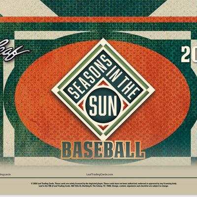 2026 Leaf Seasons In The Sun Baseball Hobby Box