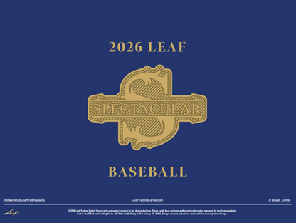 2026 Leaf Spectacular Baseball Hobby 3-Box Case