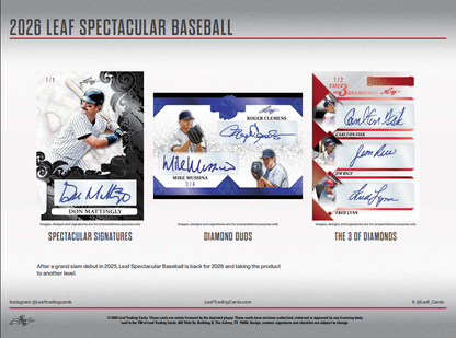 2026 Leaf Spectacular Baseball Hobby 3-Box Case