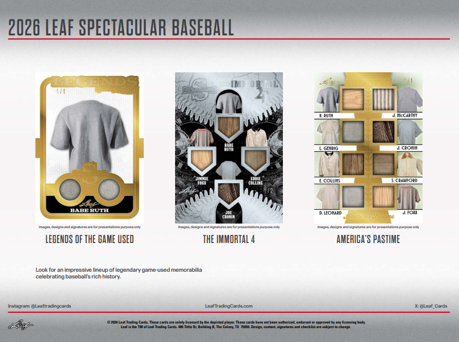 2026 Leaf Spectacular Baseball Hobby 3-Box Case
