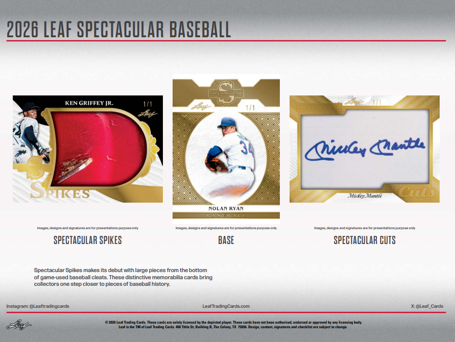 2026 Leaf Spectacular Baseball Hobby 3-Box Case