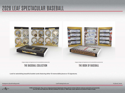 2026 Leaf Spectacular Baseball Hobby 3-Box Case