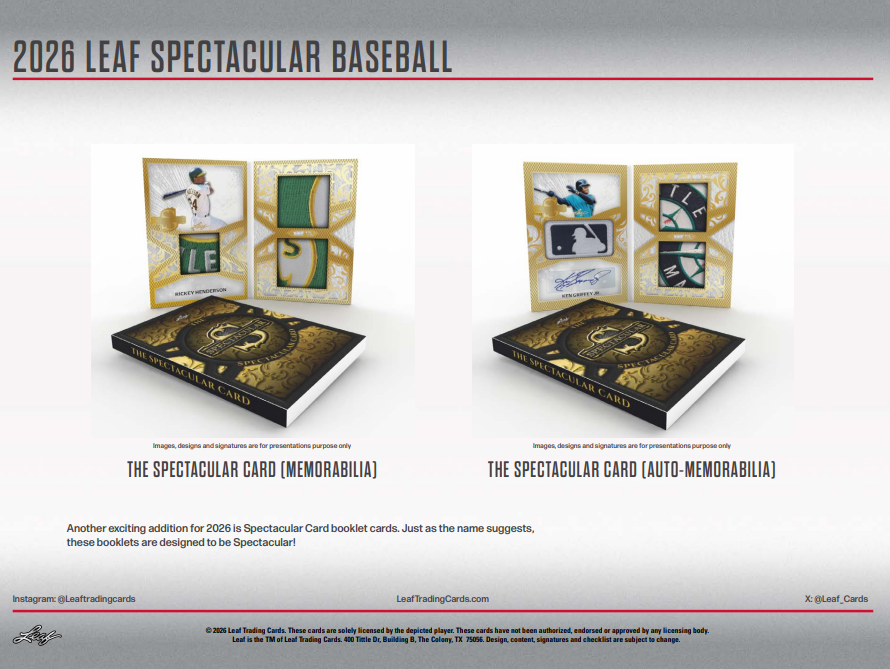 2026 Leaf Spectacular Baseball Hobby 3-Box Case