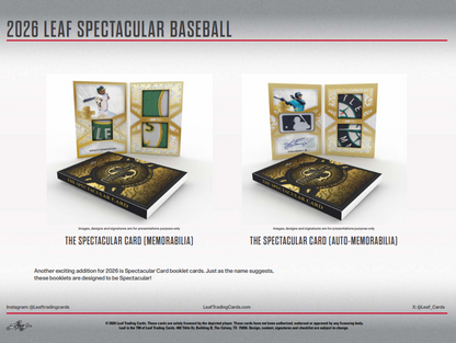 2026 Leaf Spectacular Baseball Hobby 3-Box Case