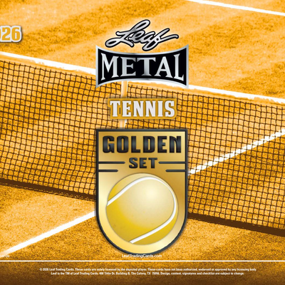 2026 Leaf Metal Tennis Golden Set Box - 2 Encased Autographs Classic Ace Designs