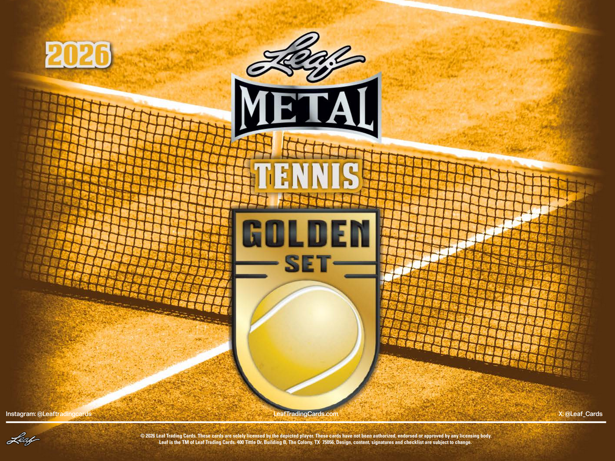 2026 Leaf Metal Tennis Golden Set 10-Box Case - 20 Encased Autographs