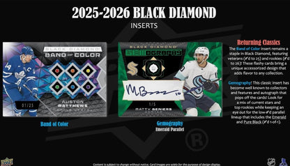 2025-26 Upper Deck Black Diamond Hockey Hobby Box - Sealed