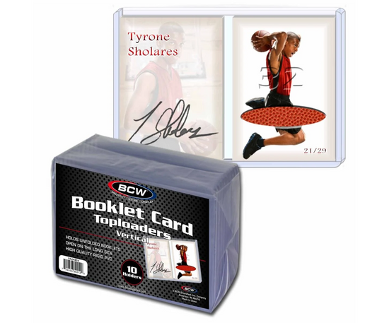 BCW Booklet Card Vertical Toploader Pack (10 Toploaders)