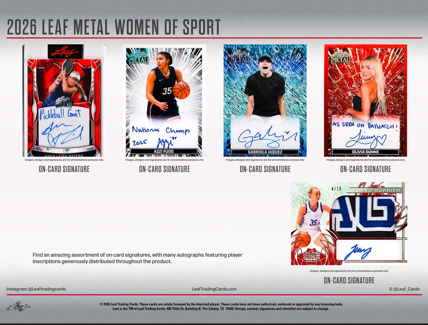 2026 Leaf Metal Women of Sport Hobby 10-Box Case